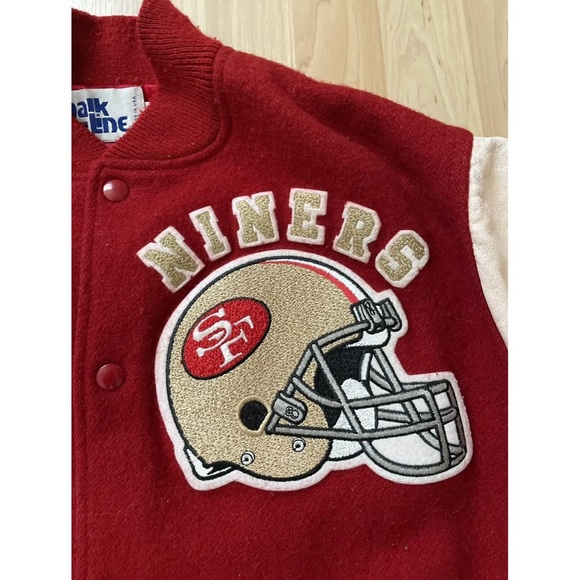 Vintage Chalk Line San Francisco 49ers Wool and Vinyl Varsity Jacket - Picture 3 of 4